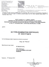 Certifikat CIMAC za delovno obutev