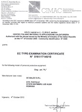 Certifikat CIMAC za delovno obutev Baldo
